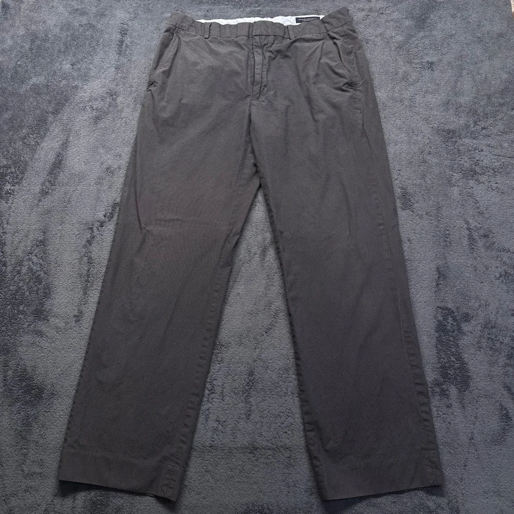 Banana Republic Modern Fit Pants Mens 34x32 Gray Cotton Micro Texture Chinos